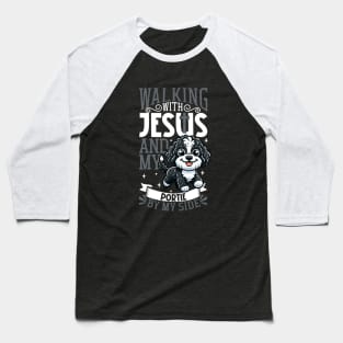 Jesus and dog - Portuguese Water Dog Baseball T-Shirt